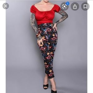 Laura Byrnes Cropped trouser in dragon print